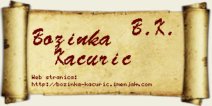 Božinka Kaćurić vizit kartica